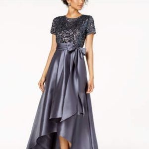 R & M Richards High Low Sequined gown